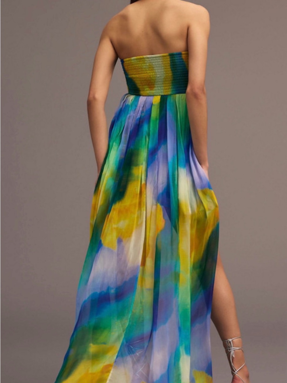 Vineet Bahl Blurred Sheer Mini Train Dress size Medium - Picture 6 of 11